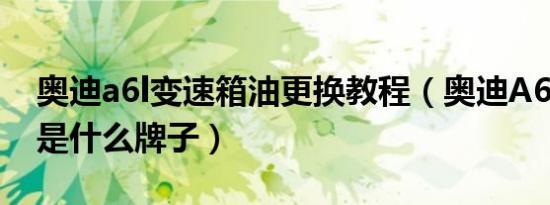 奥迪a6l变速箱油更换教程（奥迪A6L变速箱是什么牌子）
