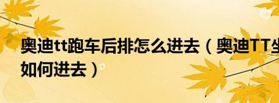 奥迪tt跑车后排怎么进去（奥迪TT坐后面的如何进去）