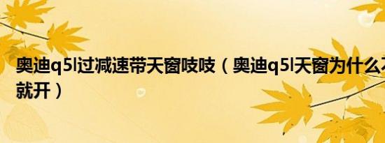 奥迪q5l过减速带天窗吱吱（奥迪q5l天窗为什么不是按一下就开）