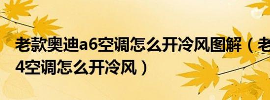 老款奥迪a6空调怎么开冷风图解（老款奥迪a4空调怎么开冷风）