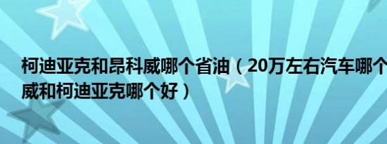 柯迪亚克和昂科威哪个省油（20万左右汽车哪个省油 昂科威和柯迪亚克哪个好）