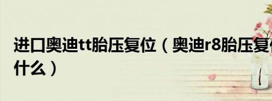 进口奥迪tt胎压复位（奥迪r8胎压复位英文是什么）