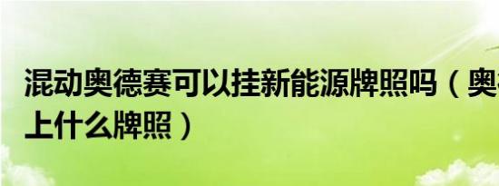 混动奥德赛可以挂新能源牌照吗（奥德赛混动上什么牌照）