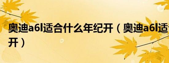 奥迪a6l适合什么年纪开（奥迪a6l适合什么人开）