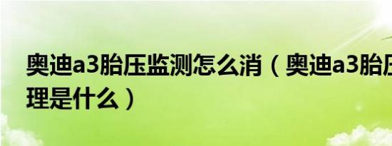 奥迪a3胎压监测怎么消（奥迪a3胎压监测原理是什么）