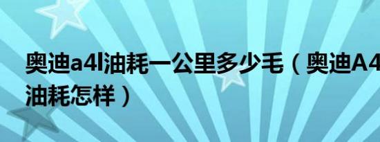 奥迪a4l油耗一公里多少毛（奥迪A4L自动挡油耗怎样）