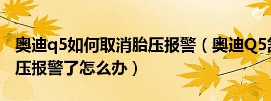奥迪q5如何取消胎压报警（奥迪Q5舒适版胎压报警了怎么办）