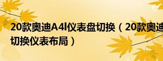 20款奥迪A4l仪表盘切换（20款奥迪A4怎么切换仪表布局）