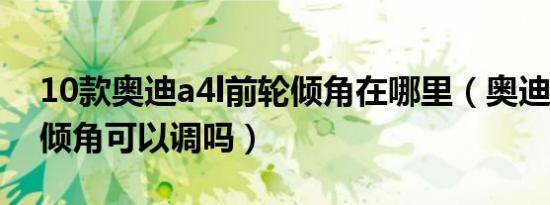 10款奥迪a4l前轮倾角在哪里（奥迪a4l后轮倾角可以调吗）