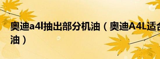 奥迪a4l抽出部分机油（奥迪A4L适合什么机油）