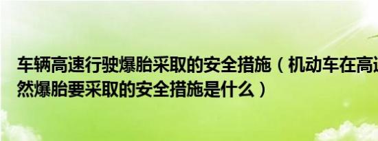 车辆高速行驶爆胎采取的安全措施（机动车在高速行驶中突然爆胎要采取的安全措施是什么）