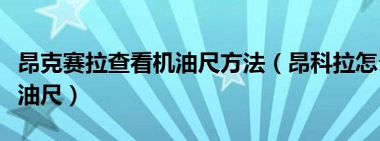 昂克赛拉查看机油尺方法（昂科拉怎么检查机油尺）