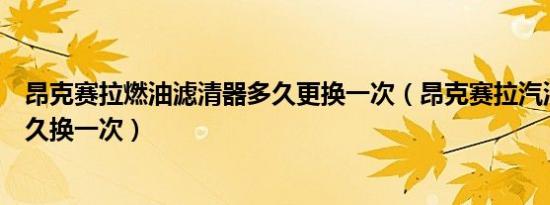 昂克赛拉燃油滤清器多久更换一次（昂克赛拉汽油滤清器多久换一次）