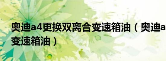 奥迪a4更换双离合变速箱油（奥迪a4多久换变速箱油）