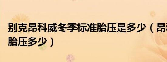 别克昂科威冬季标准胎压是多少（昂科威标准胎压多少）