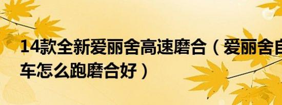 14款全新爱丽舍高速磨合（爱丽舍自动挡新车怎么跑磨合好）
