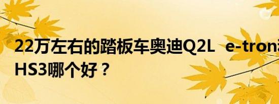 22万左右的踏板车奥迪Q2L e-tron和红旗E-HS3哪个好？