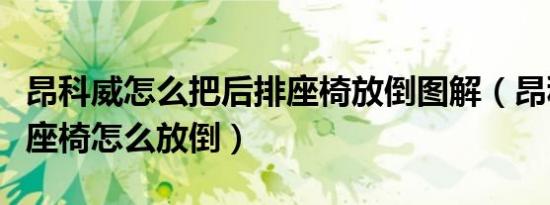 昂科威怎么把后排座椅放倒图解（昂科威后排座椅怎么放倒）