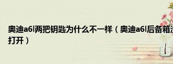奥迪a6l两把钥匙为什么不一样（奥迪a6l后备箱没钥匙如何打开）