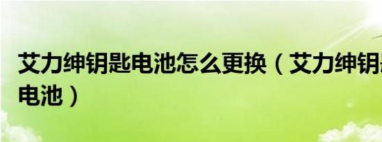 艾力绅钥匙电池怎么更换（艾力绅钥匙怎么换电池）