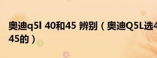 奥迪q5l 40和45 辨别（奥迪Q5L选40的还是45的）