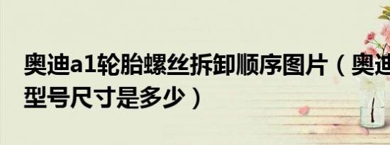 奥迪a1轮胎螺丝拆卸顺序图片（奥迪A1轮胎型号尺寸是多少）