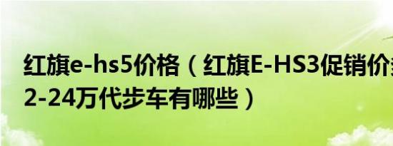 红旗e-hs5价格（红旗E-HS3促销价多少钱 22-24万代步车有哪些）