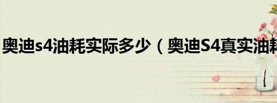 奥迪s4油耗实际多少（奥迪S4真实油耗多少）
