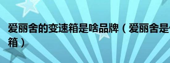 爱丽舍的变速箱是啥品牌（爱丽舍是什么变速箱）