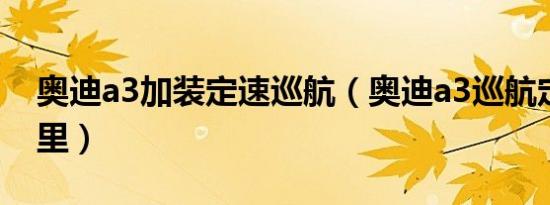奥迪a3加装定速巡航（奥迪a3巡航定速在哪里）