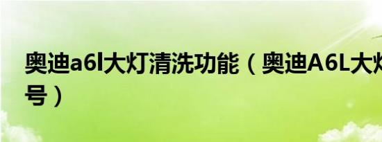 奥迪a6l大灯清洗功能（奥迪A6L大灯什么型号）