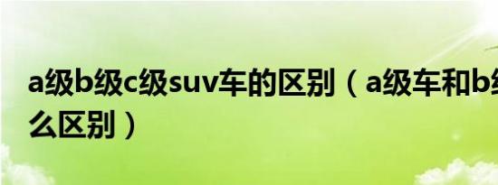 a级b级c级suv车的区别（a级车和b级车有什么区别）