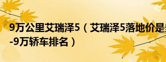 9万公里艾瑞泽5（艾瑞泽5落地价是多少钱 8-9万轿车排名）