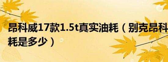 昂科威17款1.5t真实油耗（别克昂科威1.5t油耗是多少）