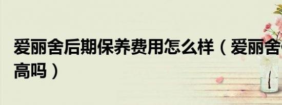 爱丽舍后期保养费用怎么样（爱丽舍保养费用高吗）