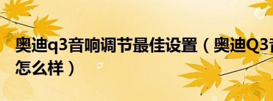 奥迪q3音响调节最佳设置（奥迪Q3音响设置怎么样）