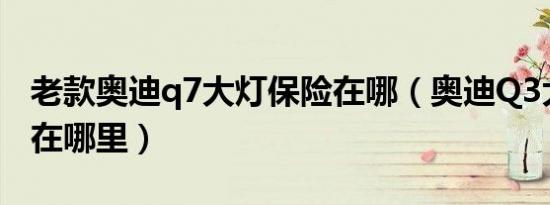 老款奥迪q7大灯保险在哪（奥迪Q3大灯保险在哪里）