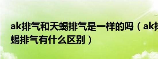 ak排气和天蝎排气是一样的吗（ak排气和天蝎排气有什么区别）