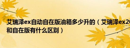 艾瑞泽ex自动自在版油箱多少升的（艾瑞泽ex2019青春版和自在版有什么区别）