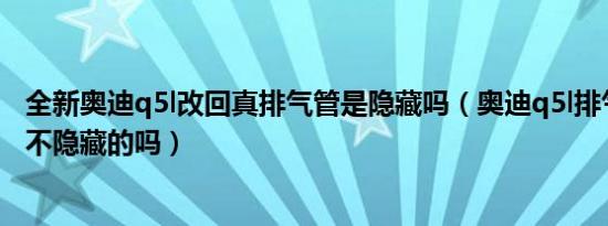 全新奥迪q5l改回真排气管是隐藏吗（奥迪q5l排气管可以改不隐藏的吗）