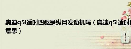 奥迪q5l适时四驱是纵置发动机吗（奥迪q5l适时四驱是什么意思）