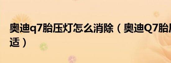 奥迪q7胎压灯怎么消除（奥迪Q7胎压多少合适）