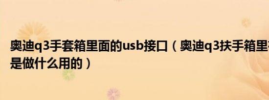 奥迪q3手套箱里面的usb接口（奥迪q3扶手箱里有一个插孔是做什么用的）
