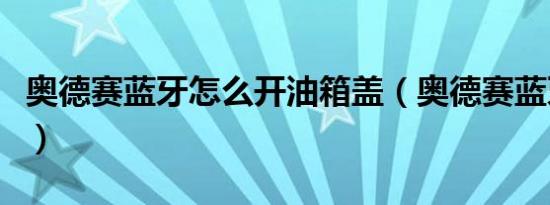 奥德赛蓝牙怎么开油箱盖（奥德赛蓝牙怎么开）