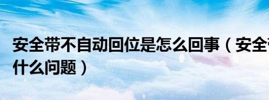 安全带不自动回位是怎么回事（安全带不回位什么问题）