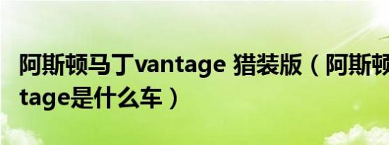 阿斯顿马丁vantage 猎装版（阿斯顿马丁vantage是什么车）