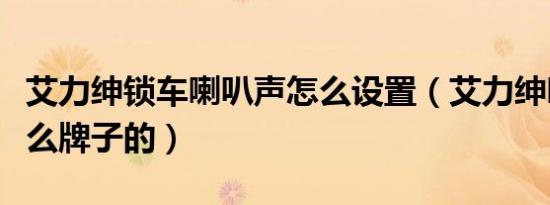 艾力绅锁车喇叭声怎么设置（艾力绅喇叭是什么牌子的）