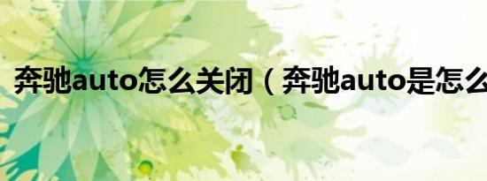 奔驰auto怎么关闭（奔驰auto是怎么关闭）