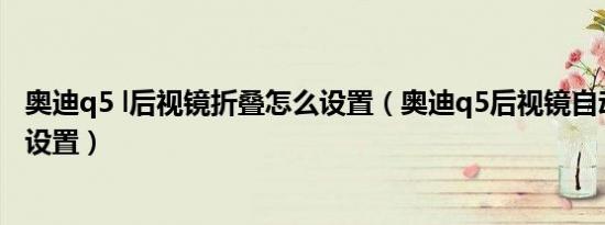 奥迪q5 l后视镜折叠怎么设置（奥迪q5后视镜自动折叠怎么设置）