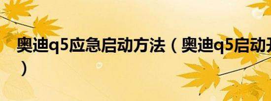 奥迪q5应急启动方法（奥迪q5启动开关在哪）